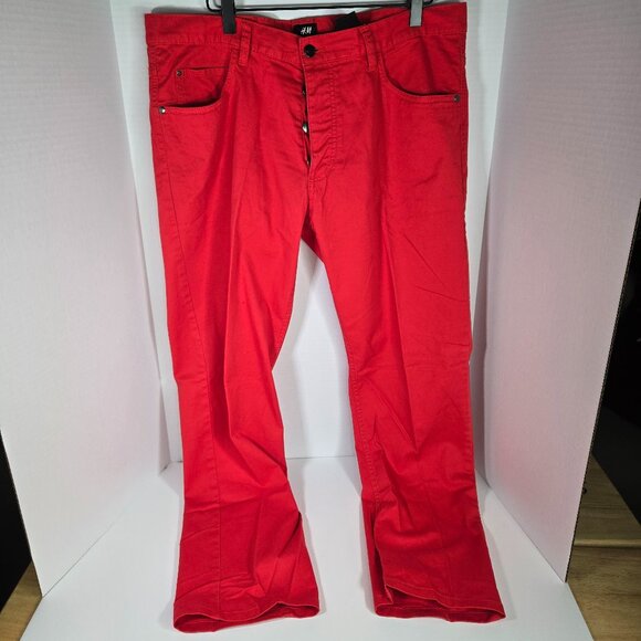 Men's Red H&M Pants, US Size 36 - Picture 1 of 7